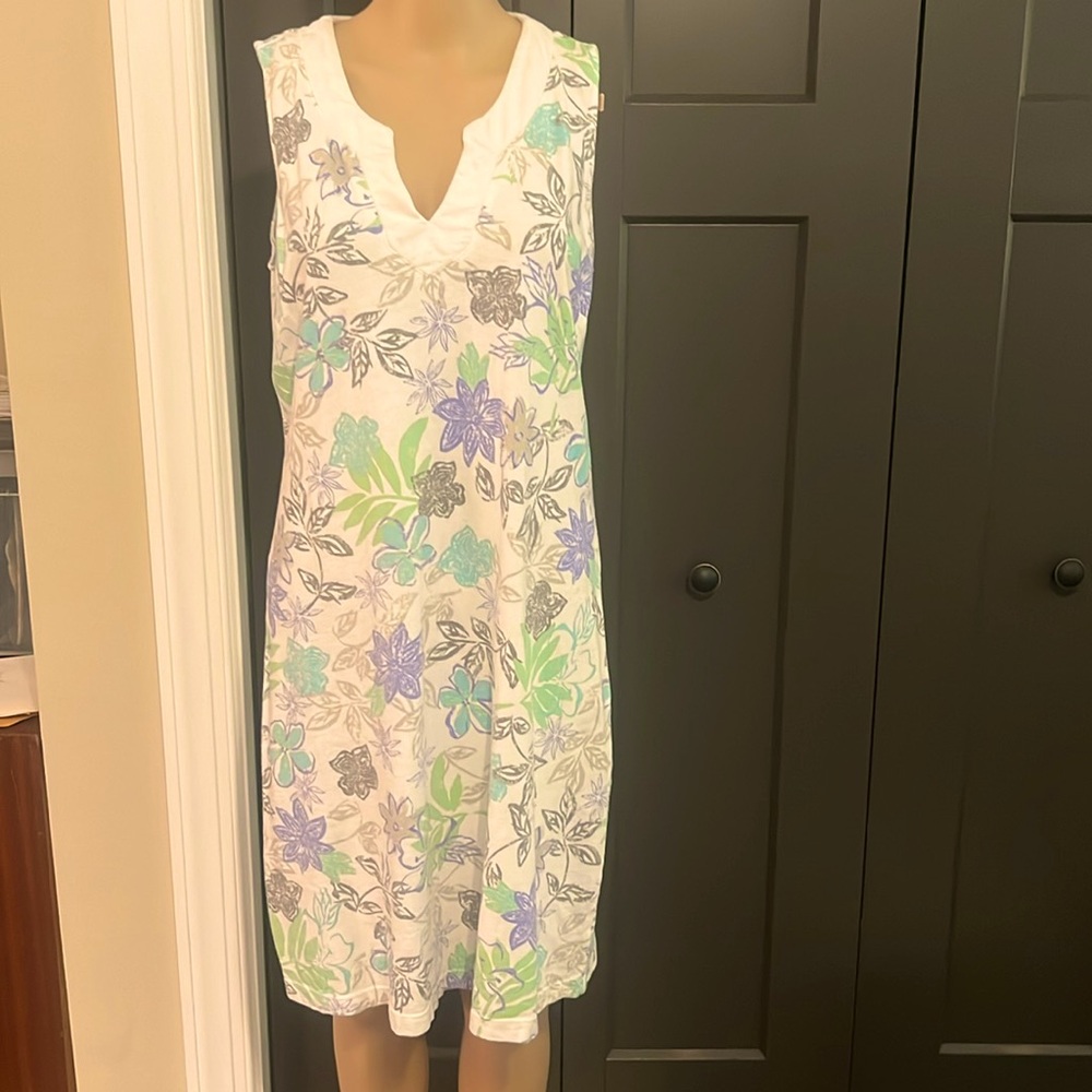 100% cotton sleeveless dress and matching % cotton “sweater”. Size Medium.